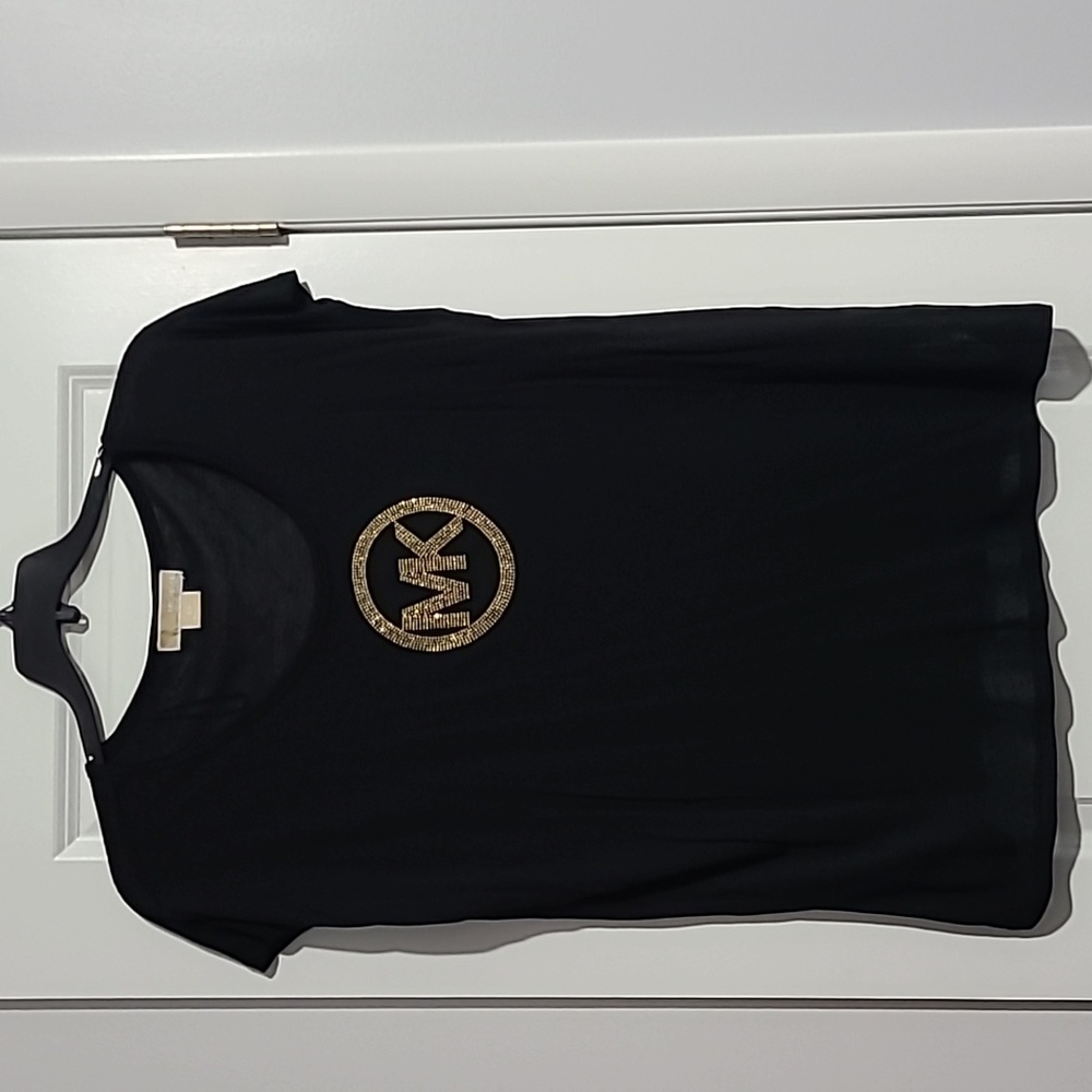 Woman's plus size Michael kors black and gold short sleeve shirt Nwot